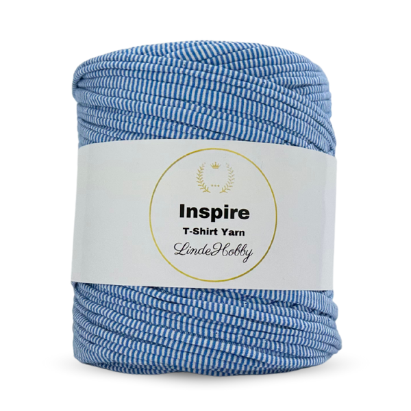 LindeHobby Inspire Print 84 Wit en blauw gestreept