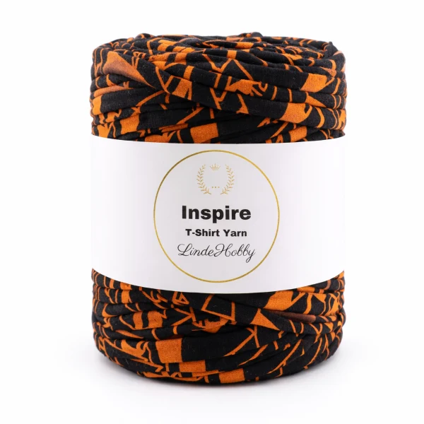 LindeHobby Inspire Print 26 Zwart met oranje print