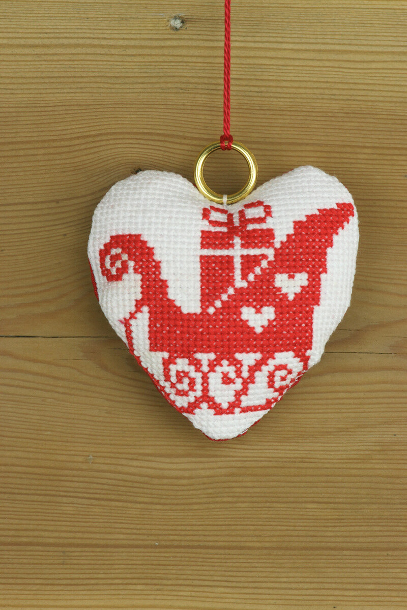 Borduurpakket Rode slee 8 x 8 cm