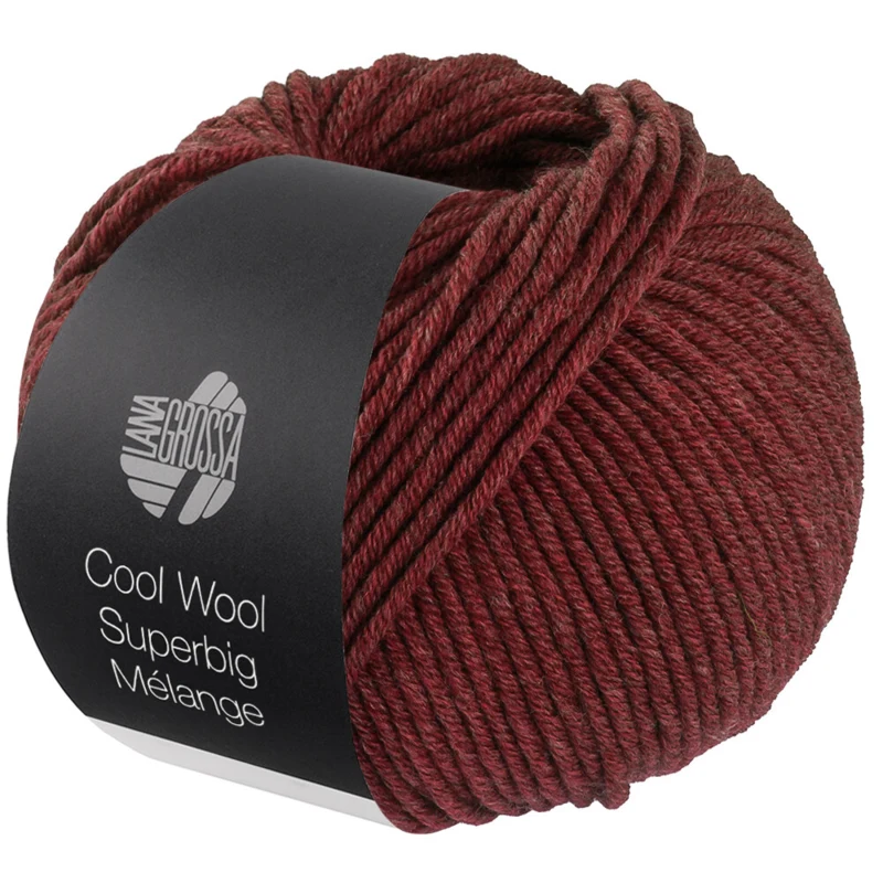 Lana Grossa Cool Wool Superbig 222 Wijnrood gemêleerd