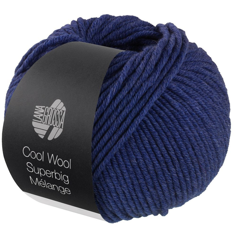 Lana Grossa Cool Wool Superbig 208 Donkerblauw gemêleerd