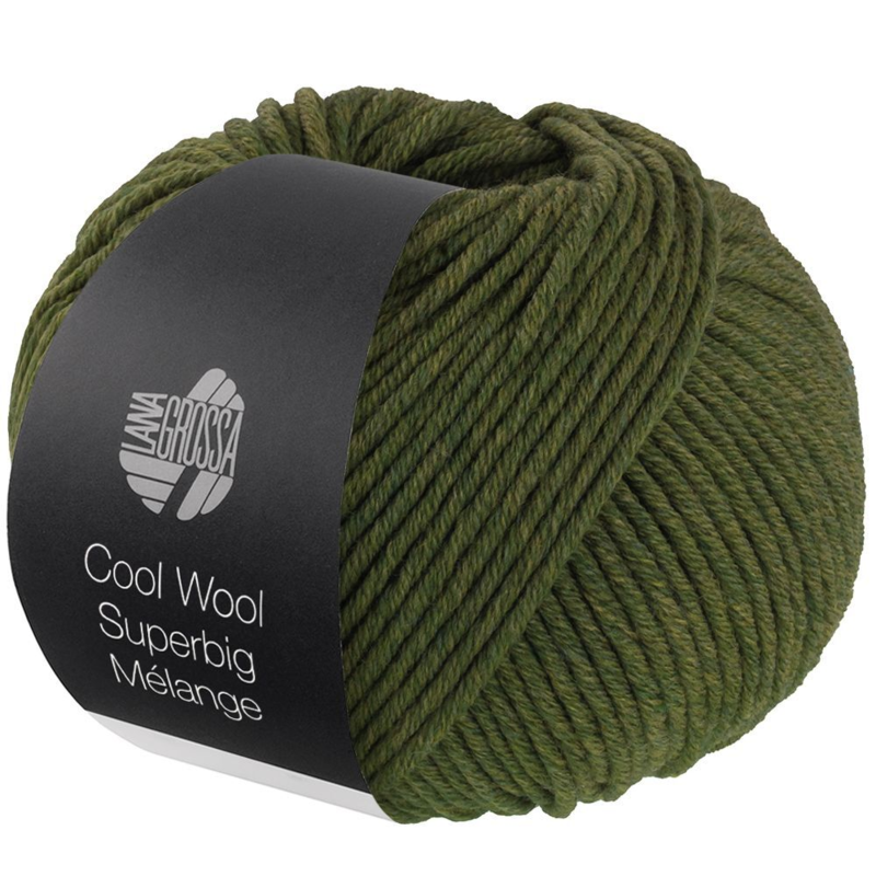 Lana Grossa Cool Wool Superbig 212 Olijf gemêleerd