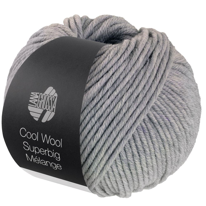 Lana Grossa Cool Wool Superbig 216 Lichtgrijs gemêleerd