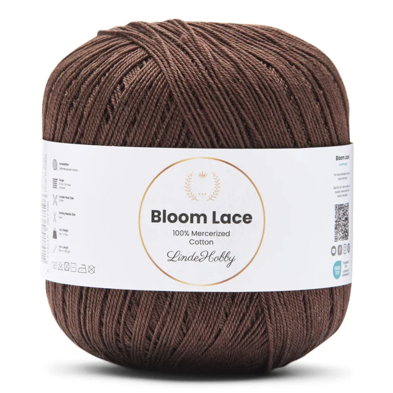LindeHobby Bloom Lace Mercerized Cotton 08 Donkerbruin
