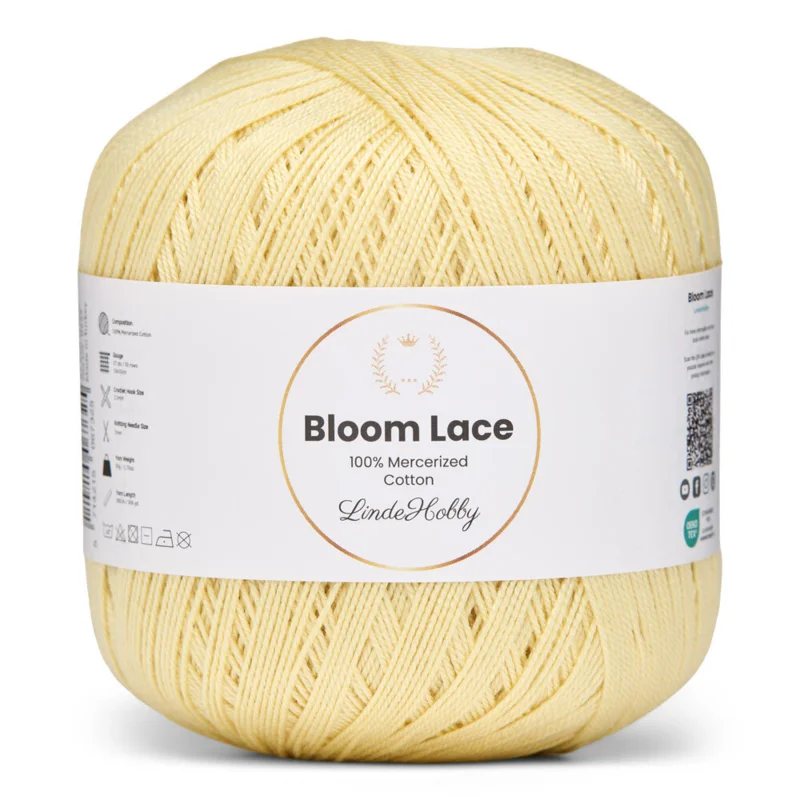 LindeHobby Bloom Lace Mercerized Cotton 21 Zachtgeel