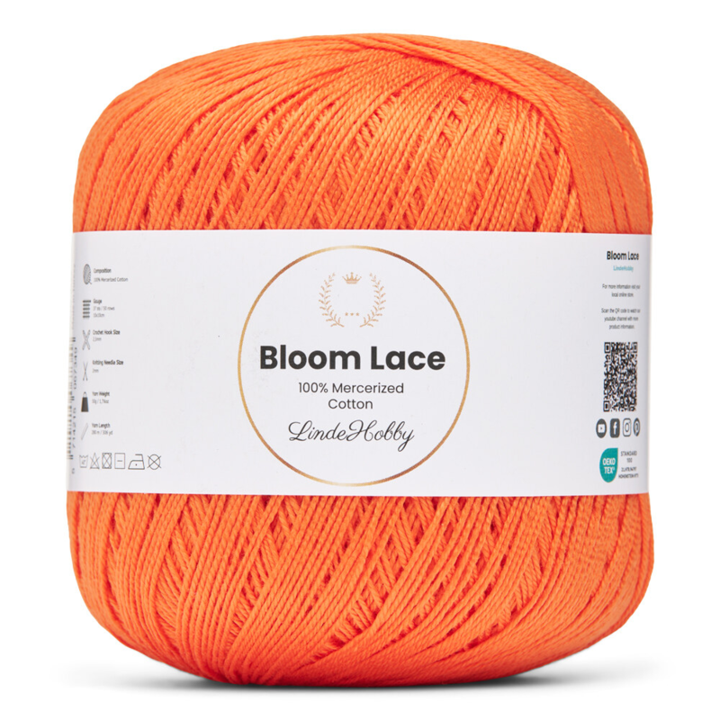 LindeHobby Bloom Lace Mercerized Cotton 23 Oranje