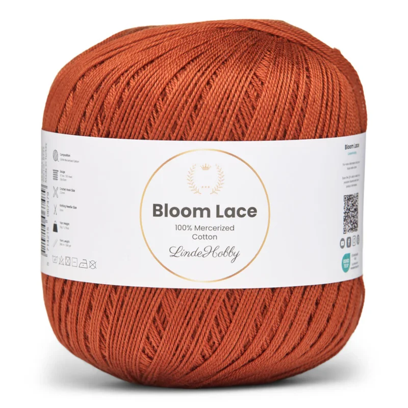 LindeHobby Bloom Lace Mercerized Cotton 36 Baksteenrood