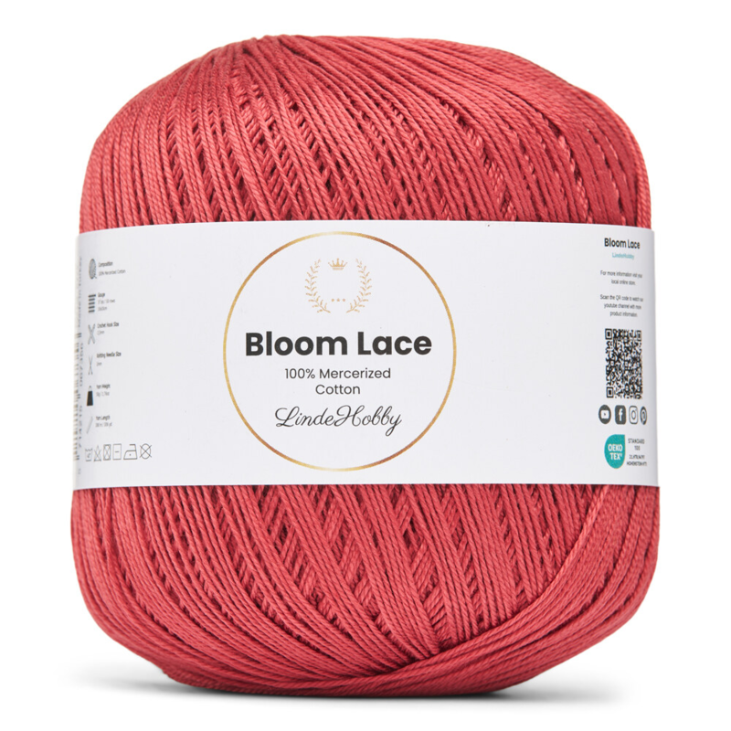 LindeHobby Bloom Lace Mercerized Cotton 24 Rozenhout