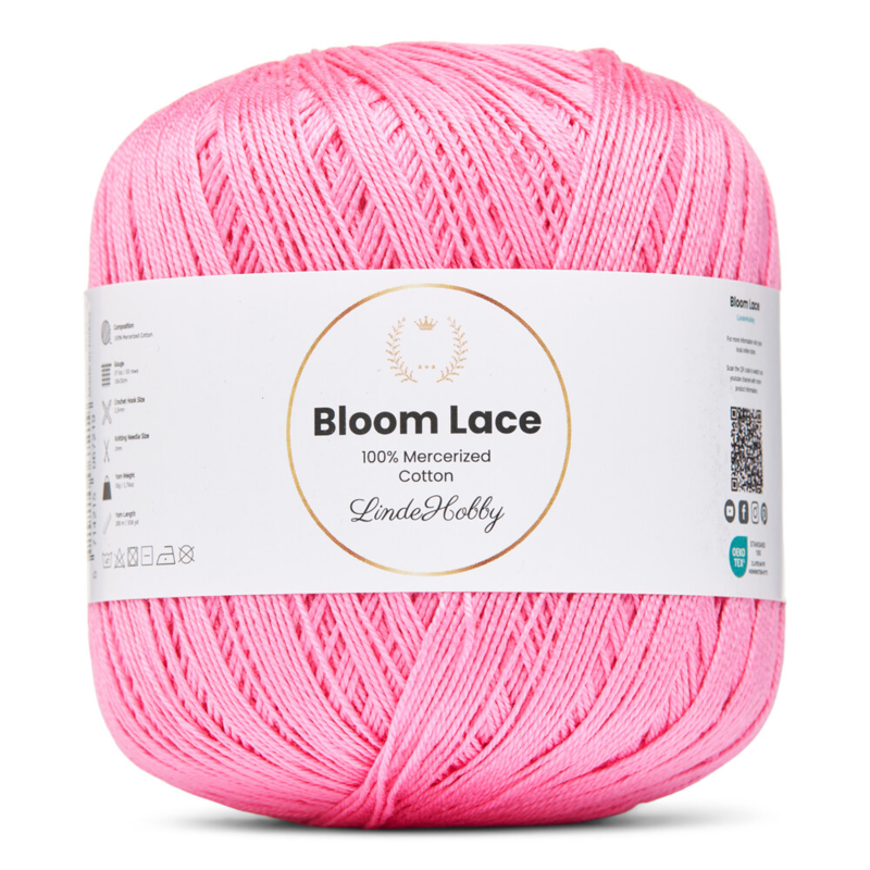 LindeHobby Bloom Lace Mercerized Cotton 10 Roze