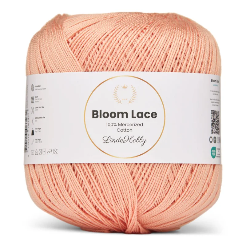 LindeHobby Bloom Lace Mercerized Cotton 32 Abrikoos