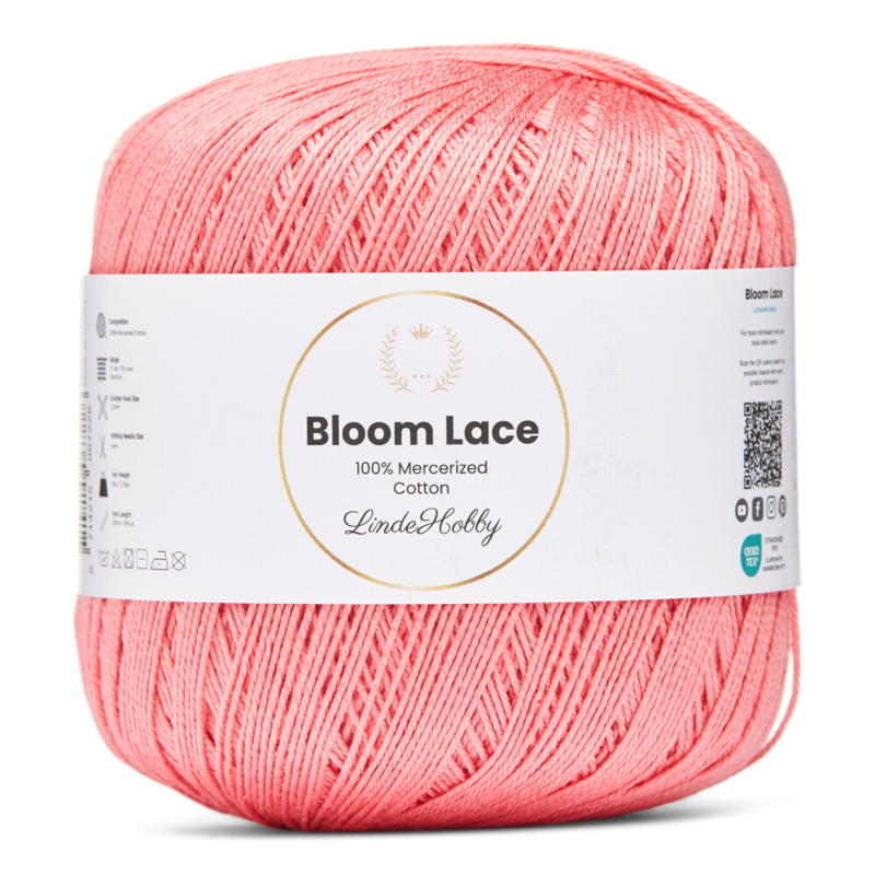 LindeHobby Bloom Lace Mercerized Cotton 11 Koraal