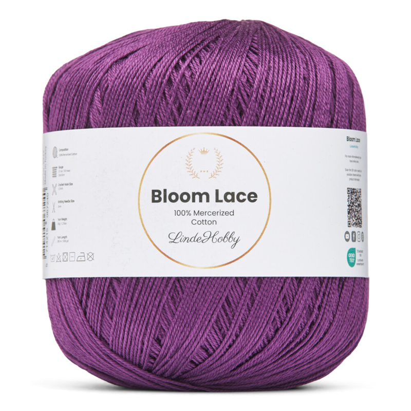 LindeHobby Bloom Lace Mercerized Cotton 13 Paars
