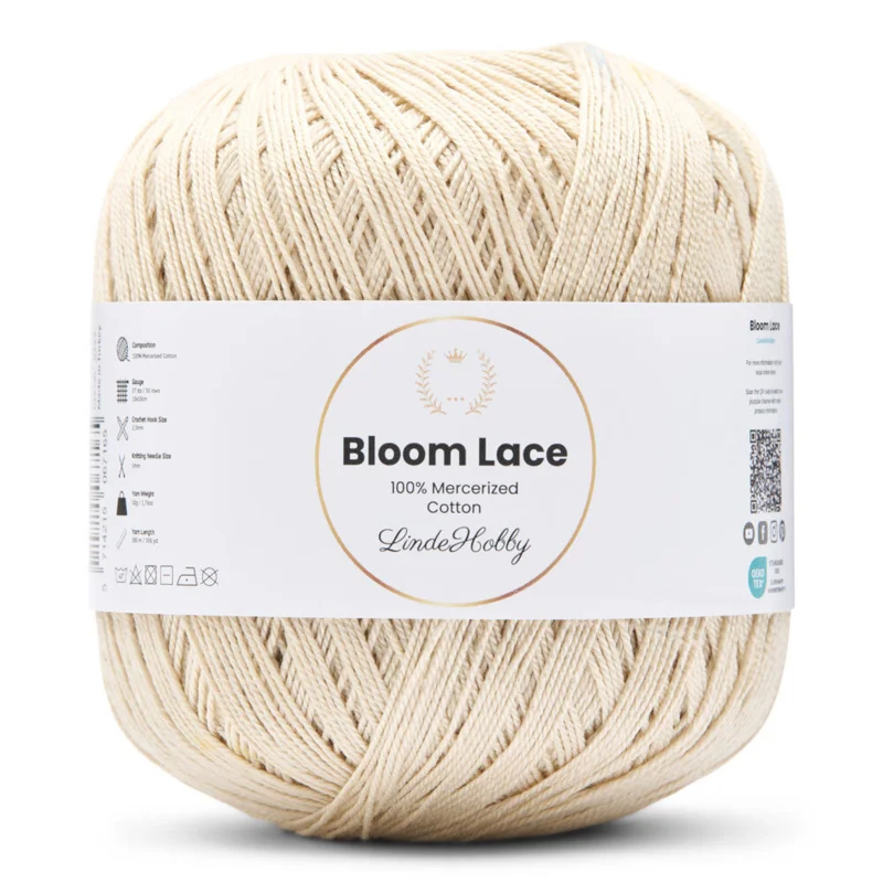LindeHobby Bloom Lace Mercerized Cotton 05 Ecru