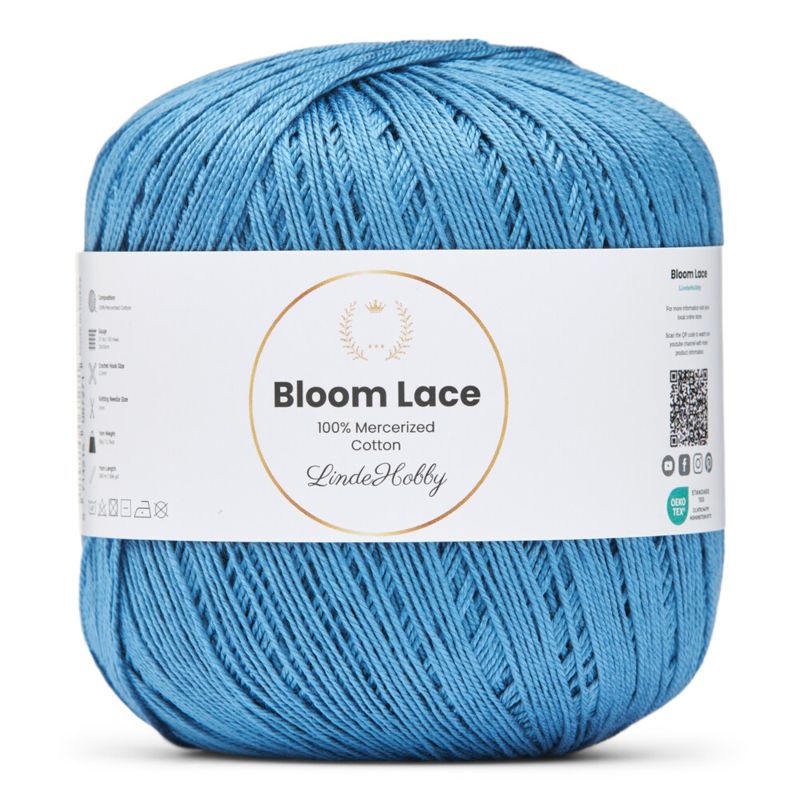 LindeHobby Bloom Lace Mercerized Cotton 16 Spijkerblauw