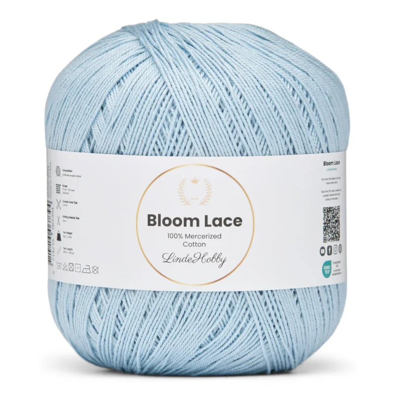 LindeHobby Bloom Lace Mercerized Cotton 28 Babyblauw