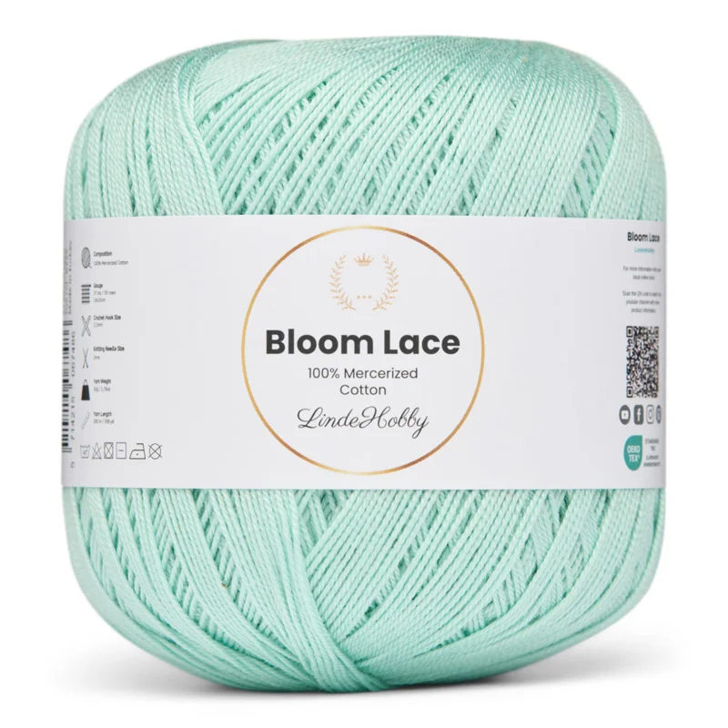 LindeHobby Bloom Lace Mercerized Cotton 37 Pastelmunt