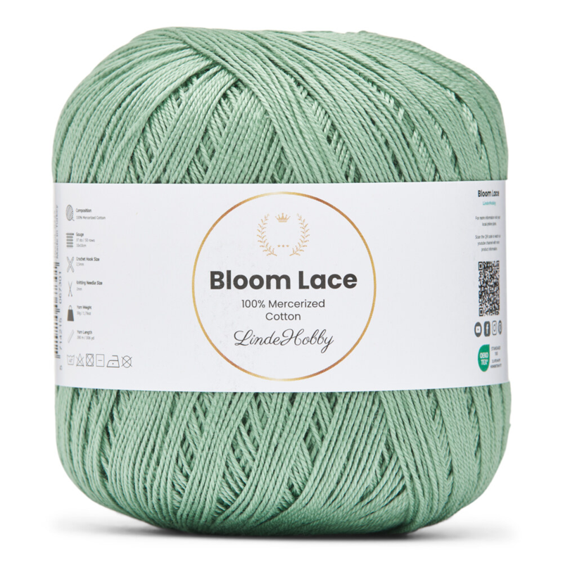LindeHobby Bloom Lace Mercerized Cotton 19 Vintagegroen