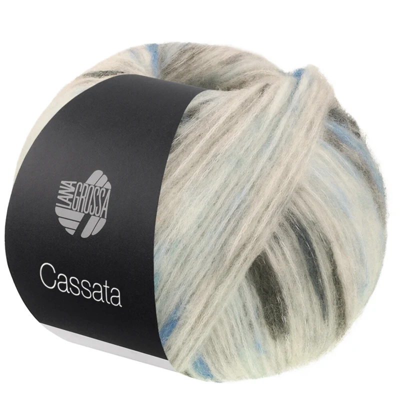 Lana Grossa Cassata 16 Natuurwit/staalblauw/petrol/donkergrijs