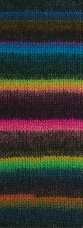 Lana Grossa Bomba 01 Donkergrijs/bramen/oranje/geel-/donkergroen/blauw