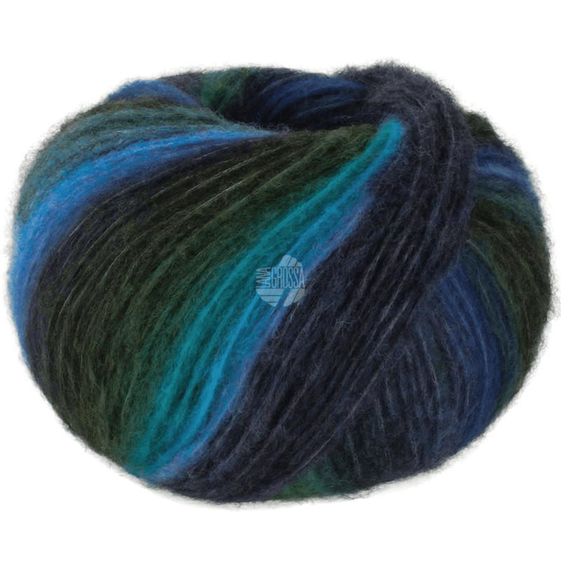 Lana Grossa Bomba 05 Donker petrol/petrolgroen/blauw/paars/middernachtsblauw/groen