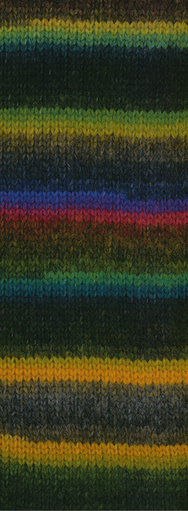 Lana Grossa Bomba 04 Roest/donker petrol/-olijf/wit-/grijsgroen/paars/bramen/grijsgeel