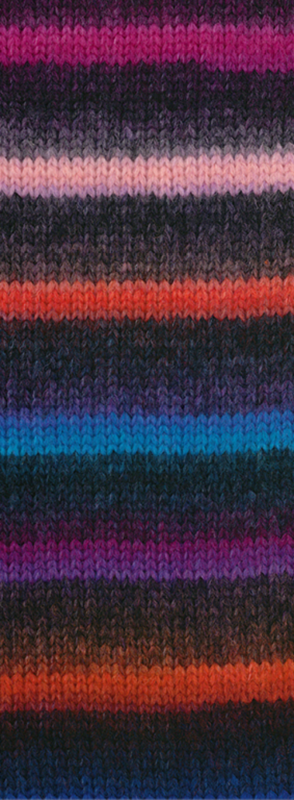 Lana Grossa Bomba 03 Zalm/grijsrood/donkerpaars/turkooisblauw/petrolblauw/koningsblauw