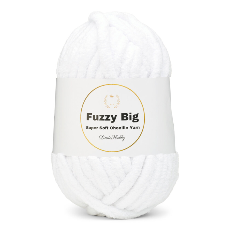 LindeHobby Fuzzy Chenille BIG 01 Wit