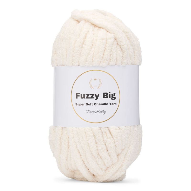 LindeHobby Fuzzy Chenille BIG 10 Crème (licht beige)