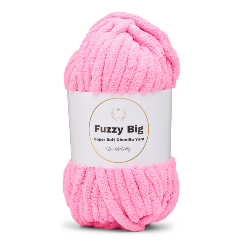 LindeHobby Fuzzy Chenille BIG 48 Neon licht roze