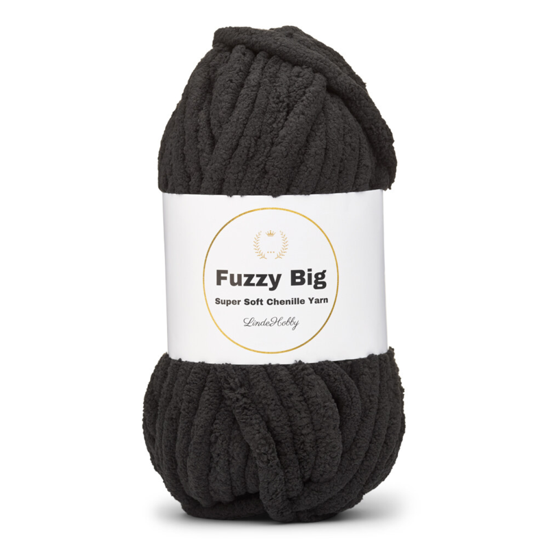 LindeHobby Fuzzy Chenille BIG 02 Zwart