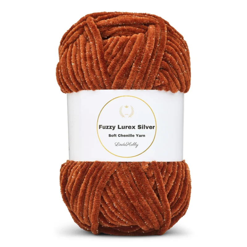 LindeHobby Fuzzy Chenille Silver Lurex 34 Koper