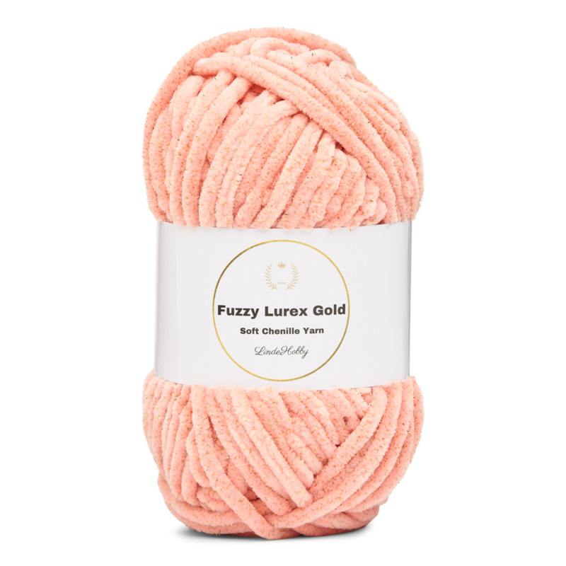 LindeHobby Fuzzy Chenille Gold Lurex 06 Zalm