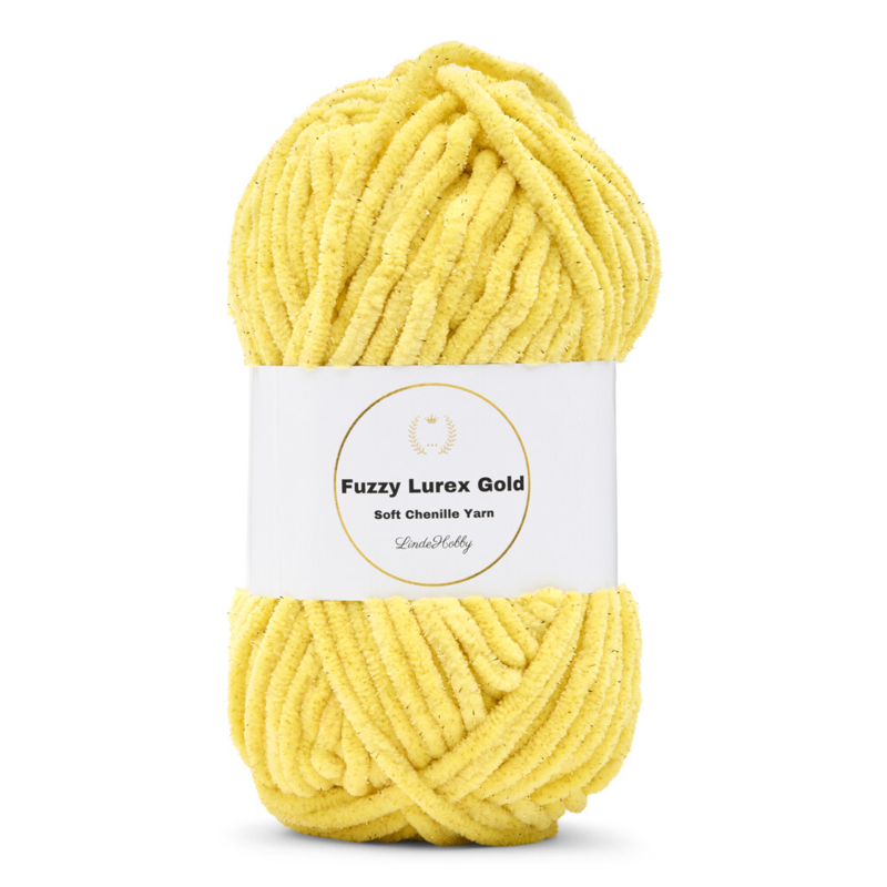 LindeHobby Fuzzy Chenille Gold Lurex 09 Geel