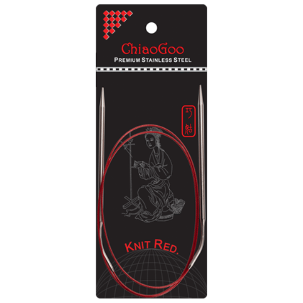 ChiaoGoo Rondbreinaalden Knit Red Roestvrij Staal (23-100 cm) 100 cm