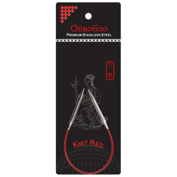 ChiaoGoo Rondbreinaalden Knit Red Roestvrij Staal (23-100 cm) 23 cm