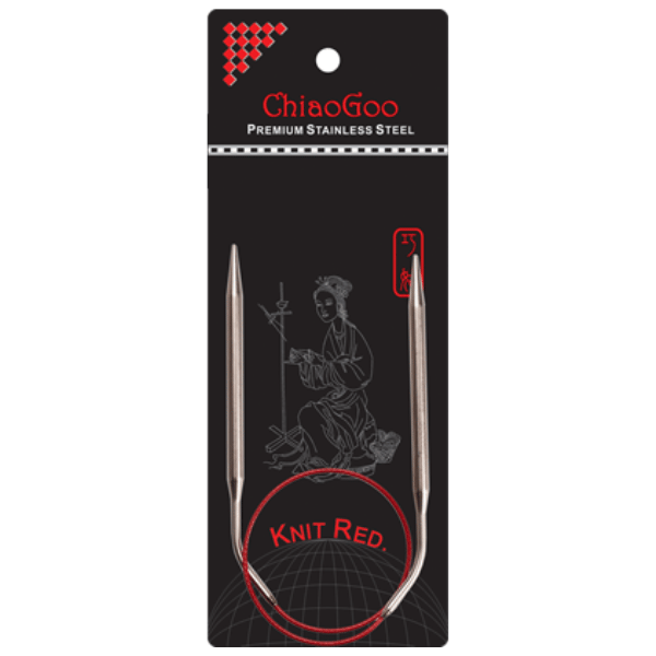 ChiaoGoo Rondbreinaalden Knit Red Roestvrij Staal (23-100 cm) 40 cm