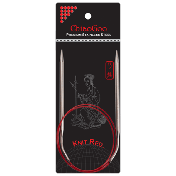 ChiaoGoo Rondbreinaalden Knit Red Roestvrij Staal (23-100 cm) 80 cm