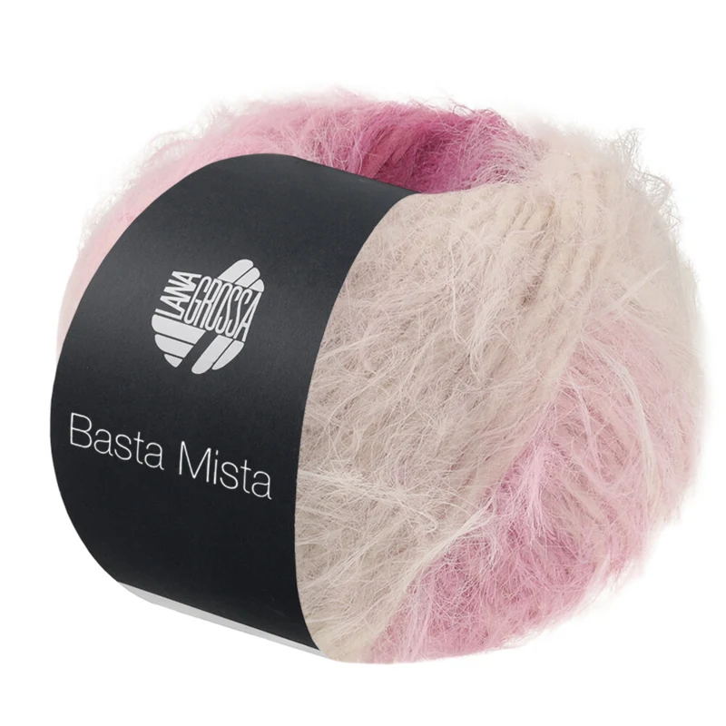 Lana Grossa Basta Mista 123 Rouge violet/fuchsia/pink/rose/blanc cassé/coquille
