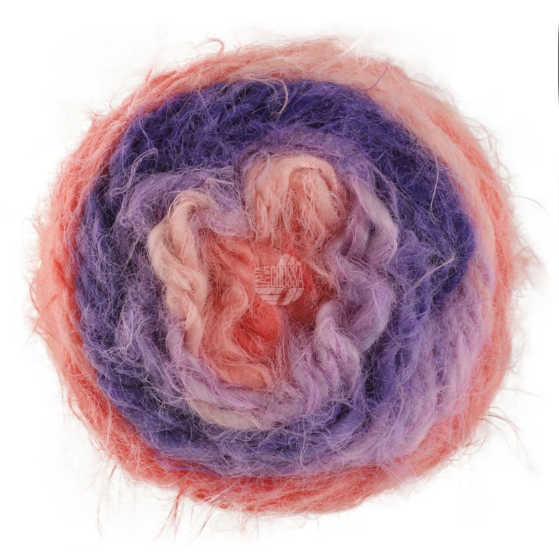 Lana Grossa Basta Mista 105 Zalmroze/Poederroze/Sering/Blauw lila/Violet