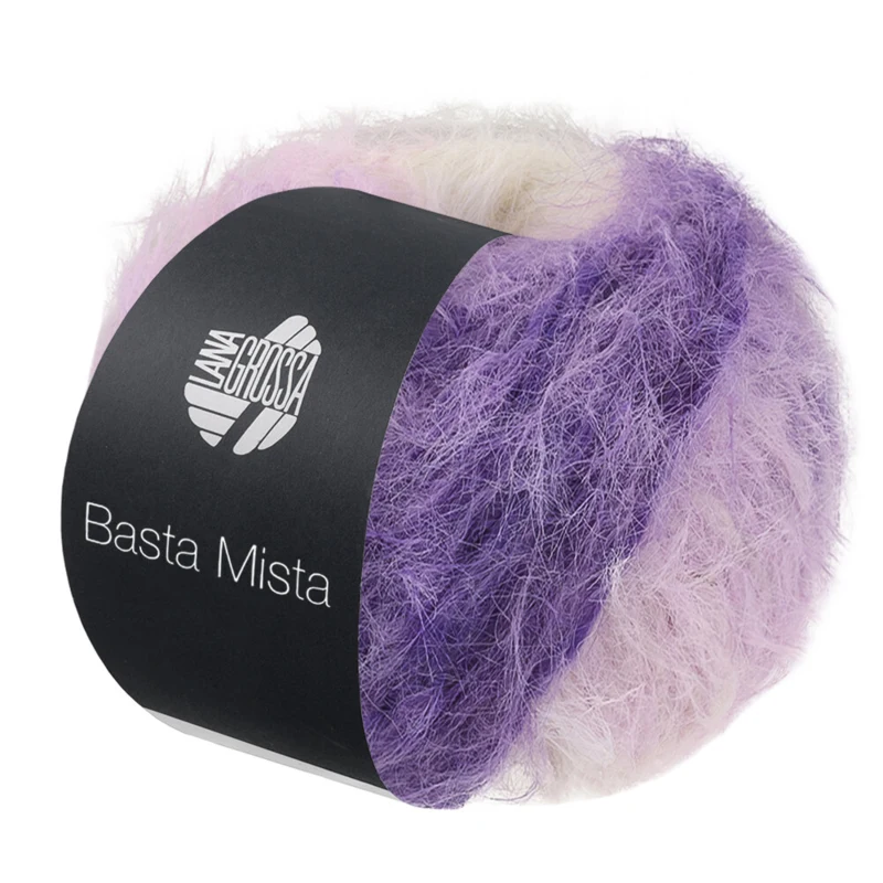 Lana Grossa Basta Mista 125 Donkerviolet/grijsviolet/violet/lila/wit