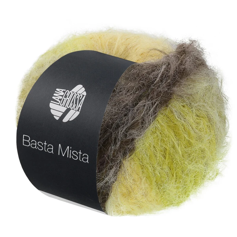 Lana Grossa Basta Mista 117 Grijsbruin/taupe/geel/lichtgeel/licht olijfgroen
