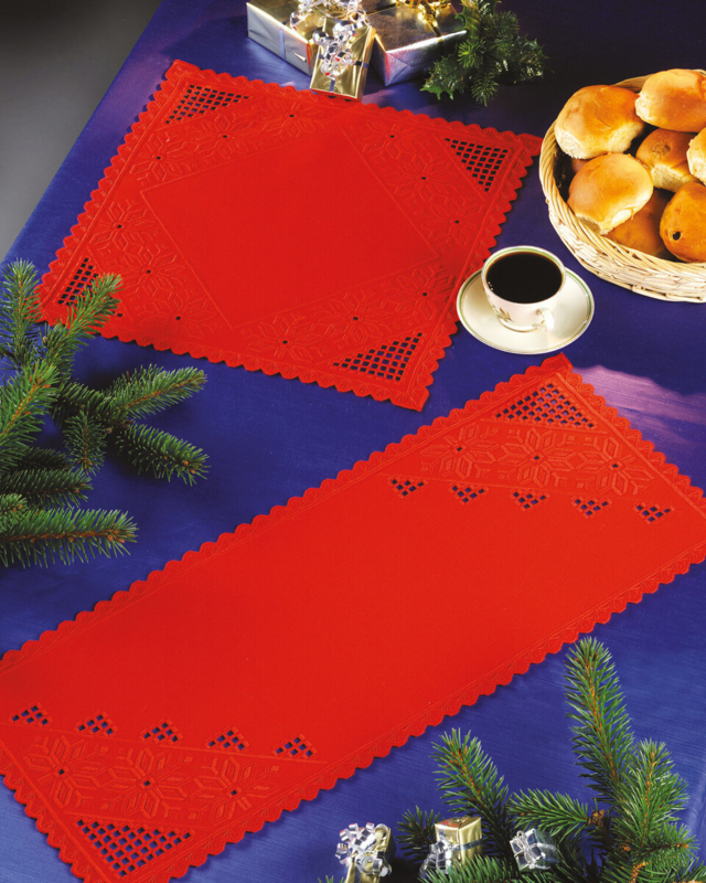 Borduurpakket Rood Hardanger 40 x 40 cm