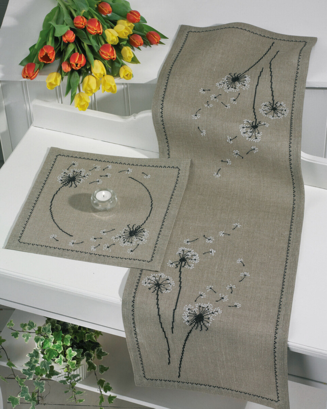 Borduurselkit Paardenbloem 36 x 36 cm