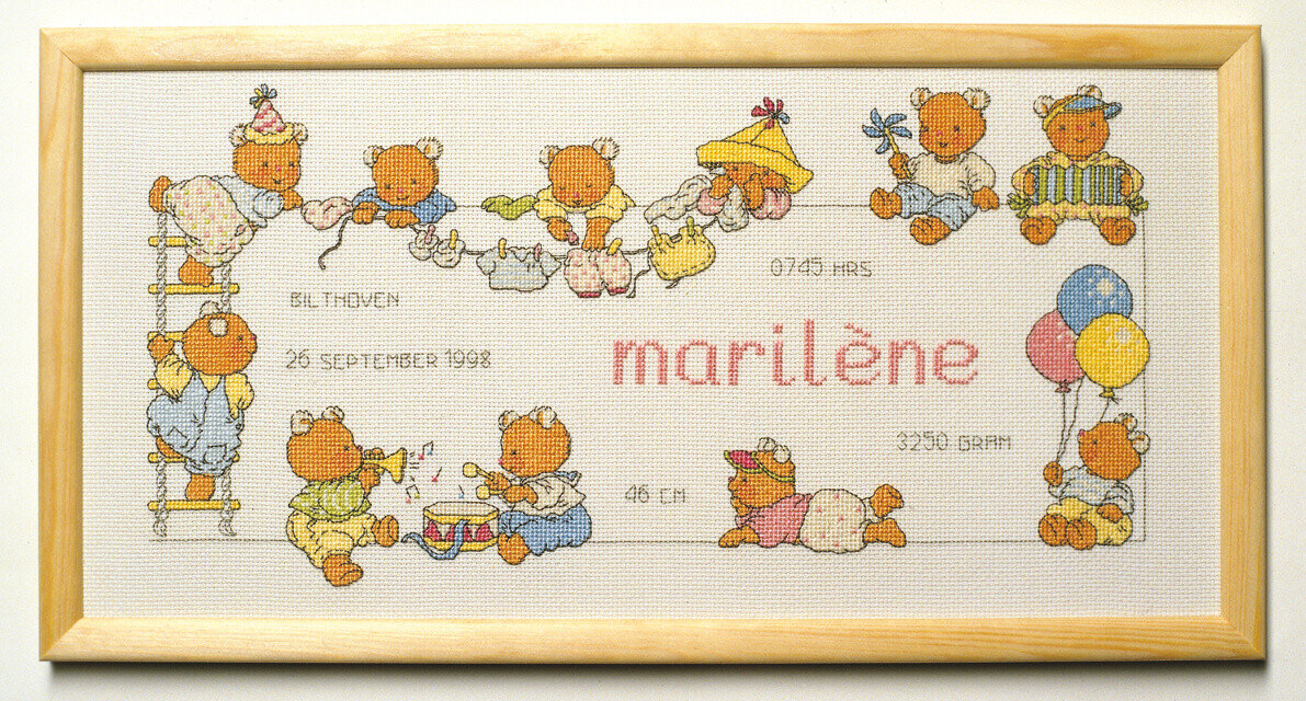 Borduurpakket Happy Friends 40 x 20 cm R 5378