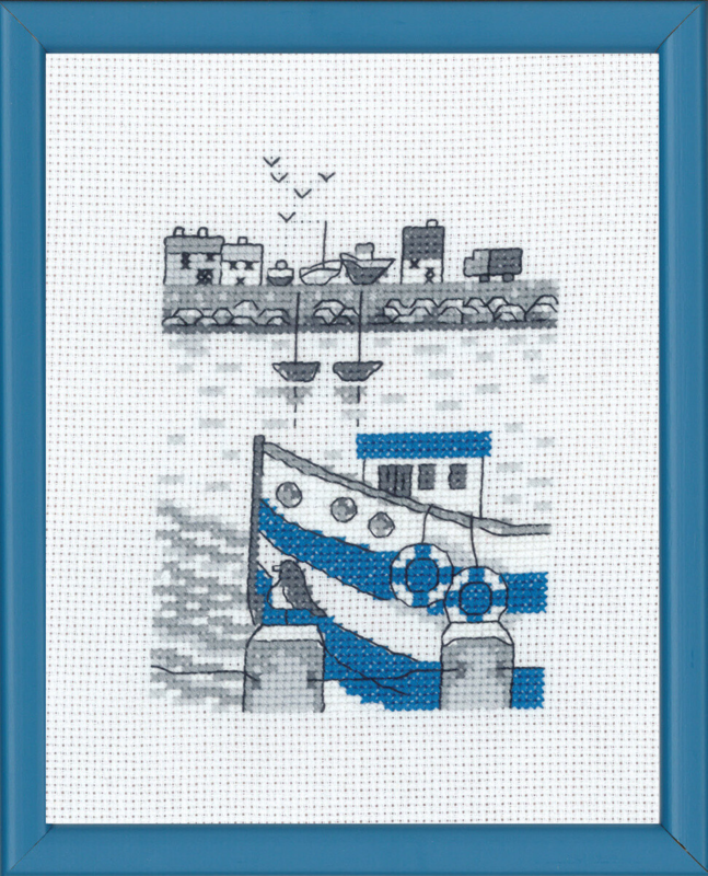 Borduurpakket Vissersboot R5741 14 x 18 cm