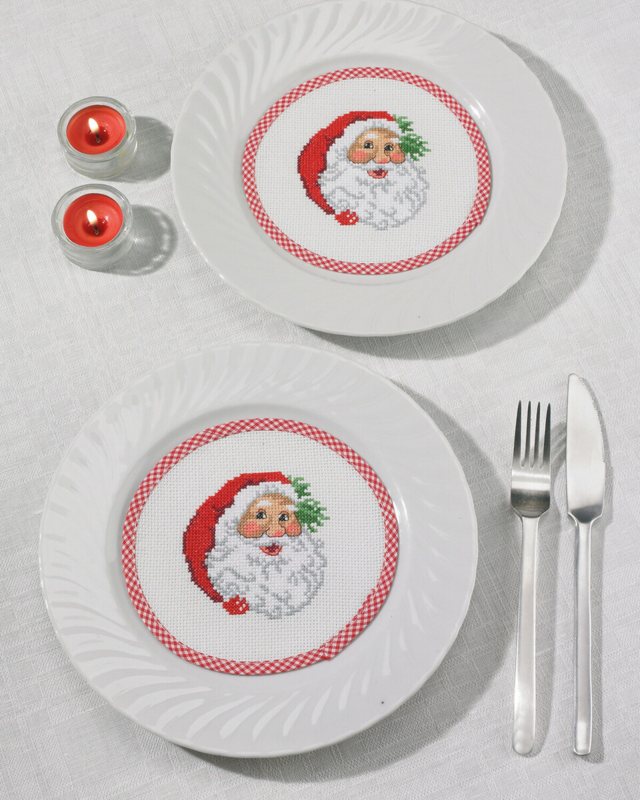 Borduurpakket Kerstman flacon Ø16 cm