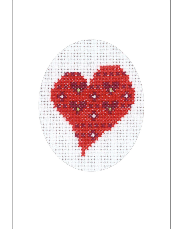 Borduurpakket Harten m/ harten 5883/00 9 x 13 cm