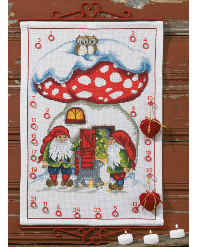 Borduurpakket 2 kabouters m/kat 5125/38 38 x 53 cm