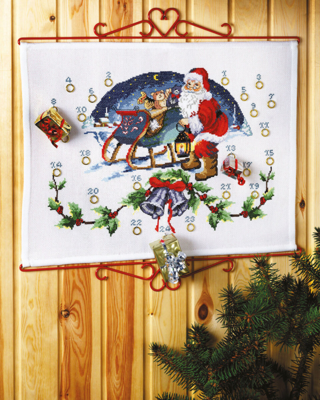 Borduurpakket Kerstman/slee 55x40 cm B5125/55x2