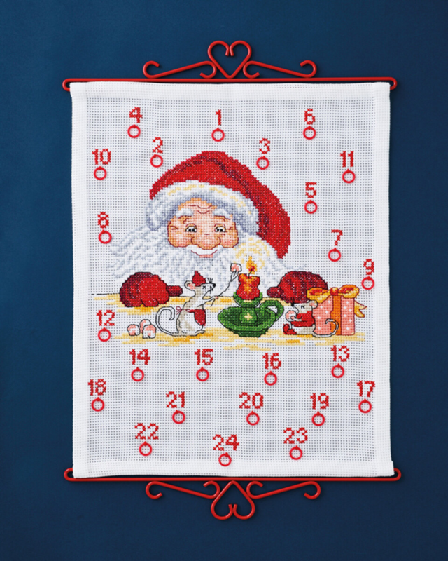 Borduurpakket Kerstman & muis 38 x 46 cm B5125/38